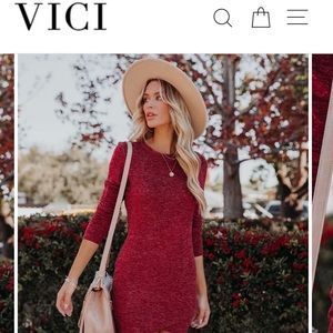 Americas Sweetheart Long Sleeve Dress Wine Small